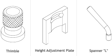 Height Adjustment Plate, Spanner &quot;L&quot;
